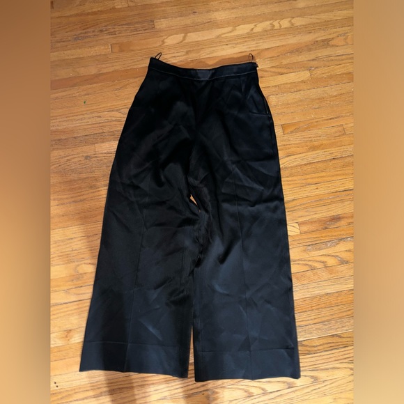 roland mouret lined wide-leg trousers in black with pockets - Picture 4 of 5